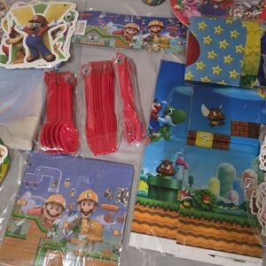 Nintendo Super Mario Party Supplies Set - Red, Blue, Yellow